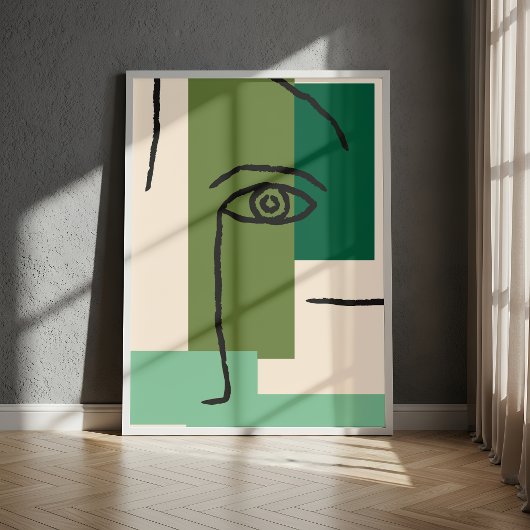 Abstract Geometric Eye Line Art ポスター