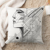 Abstract Geometric Face クッション (ブランケット)