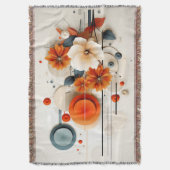 Abstract Geometric Floral スローブランケット (正面縦)