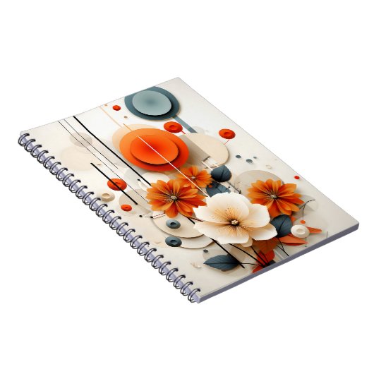 Abstract Geometric Floral ノートブック (右側)