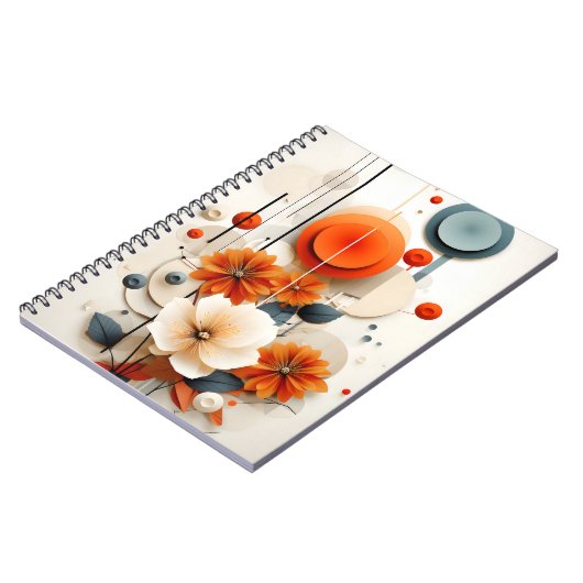 Abstract Geometric Floral ノートブック (左側)
