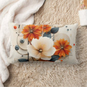 Abstract Geometric Floral ランバークッション (ブランケット)