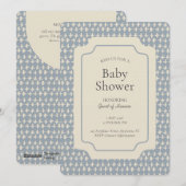 Abstract + Geometric Gender Neutral Blue Beige 招待状 (正面/裏面)