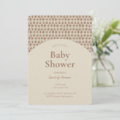 Abstract + Geometric Gender Neutral Brown Beige 招待状 (スタンド正面)