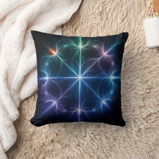 Abstract Geometric Glow Throw Pillow クッション (ブランケット)