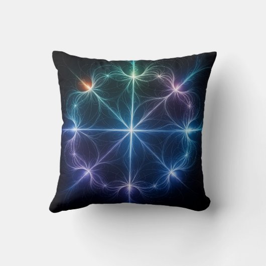 Abstract Geometric Glow Throw Pillow クッション (裏面)