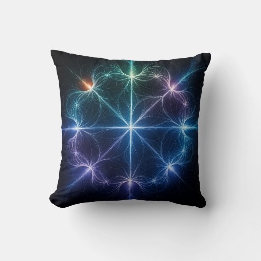 Abstract Geometric Glow Throw Pillow クッション (正面)
