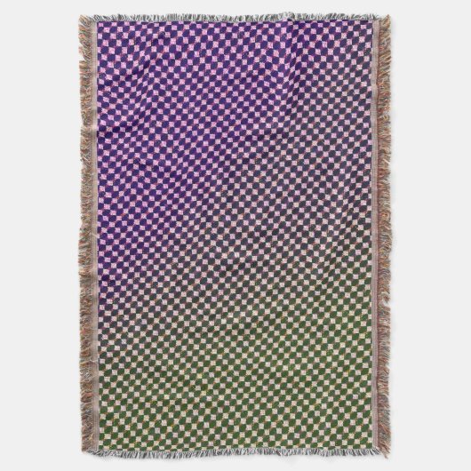 Abstract Geometric Gradient Checker Pattern 1278 スローブランケット (正面縦)