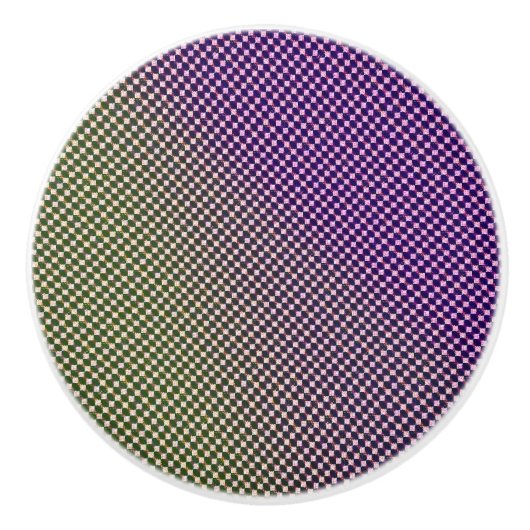 Abstract Geometric Gradient Checker Pattern 1278 セラミックノブ (正面)