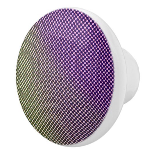 Abstract Geometric Gradient Checker Pattern 1278 セラミックノブ (右)