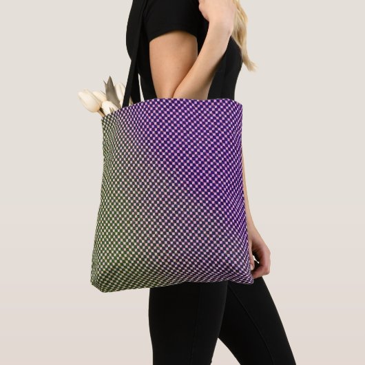 Abstract Geometric Gradient Checker Pattern 1278 トートバッグ (クローズアップ)