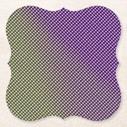 Abstract Geometric Gradient Checker Pattern 1278 ペーパーコースター (正面)