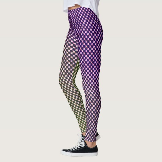 Abstract Geometric Gradient Checker Pattern 1278 レギンス (左)