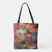 Abstract Geometric Hexagon Pattern トートバッグ (裏面)