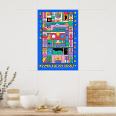 Abstract Geometric Joy Poster Vibrant Modern Wall ポスター (キッチン)