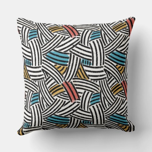 Abstract Geometric Line Art Seamless Pattern クッション (裏面)