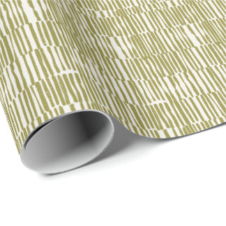 Abstract geometric lines olive green unique contem ラッピングペーパー