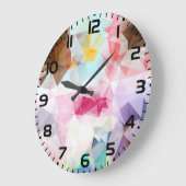 Abstract Geometric Low Poly Mosaic ラージ壁時計 (傾斜)