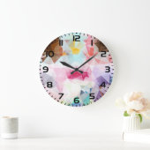 Abstract Geometric Low Poly Mosaic ラージ壁時計 (ホーム)