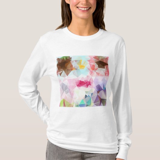 Abstract Geometric Low Poly Mosaic Tシャツ (正面)