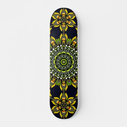 Abstract Geometric Mandala Art Design スケートボード (正面)
