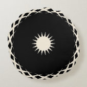 Abstract Geometric Mandala Sunburst Design ラウンドクッション (裏面)