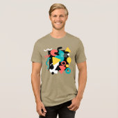 Abstract Geometric Memphis Style 80s Retro Pattern トライブレンドＴシャツ (正面全面)