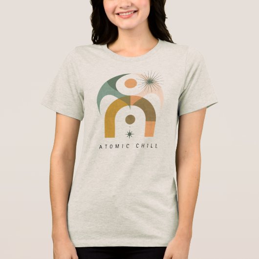 Abstract Geometric Mid-Century Modern Boho Art  トライブレンドＴシャツ (正面)