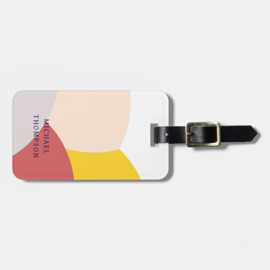 Abstract Geometric Minimalist Curve Background  ラゲッジタグ (正面横)