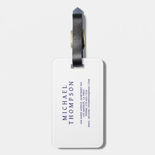 Abstract Geometric Minimalist Curve Background ラゲッジタグ (裏面縦)