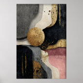 Abstract Geometric Minimalist Print, Boho ポスター (正面)