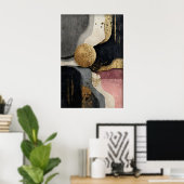 Abstract Geometric Minimalist Print, Boho ポスター (ホームオフィス)