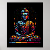 Abstract Geometric Modern Art | Gautama Buddha ポスター (正面)