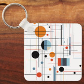 Abstract Geometric Modern Minimalist Lines キーホルダー (正面)