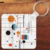 Abstract Geometric Modern Minimalist Lines キーホルダー (裏面)