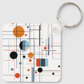 Abstract Geometric Modern Minimalist Lines キーホルダー (裏面)