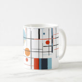 Abstract Geometric Modern Minimalist Lines コーヒーマグカップ (正面右)