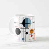Abstract Geometric Modern Minimalist Lines コーヒーマグカップ (正面左)