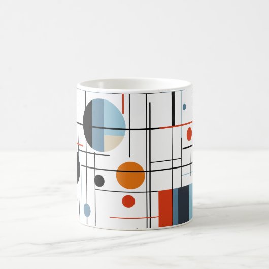 Abstract Geometric Modern Minimalist Lines コーヒーマグカップ (中央)