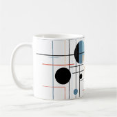 Abstract Geometric Modern Minimalist Lines コーヒーマグカップ (左)