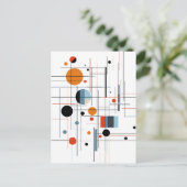 Abstract Geometric Modern Minimalist Lines シーズンポストカード (スタンド正面)