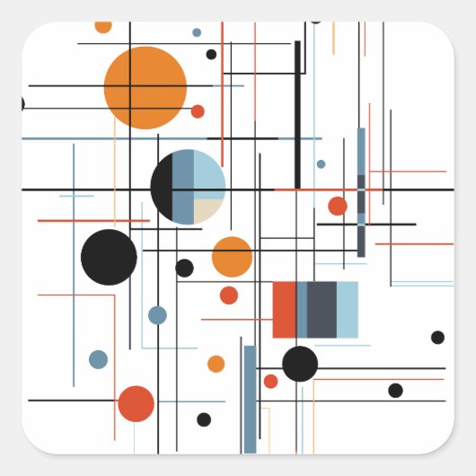 Abstract Geometric Modern Minimalist Lines スクエアシール (正面)