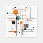 Abstract Geometric Modern Minimalist Lines スタンダードカクテルナプキン (正面)