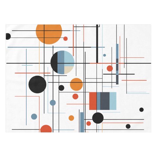 Abstract Geometric Modern Minimalist Lines テーブルクロス (正面(横))