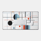 Abstract Geometric Modern Minimalist Lines デスクマット (キーボード&マウス)