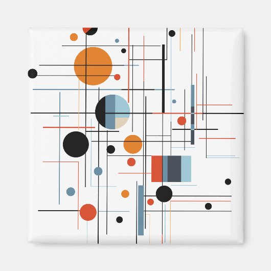 Abstract Geometric Modern Minimalist Lines マグネット (正面)
