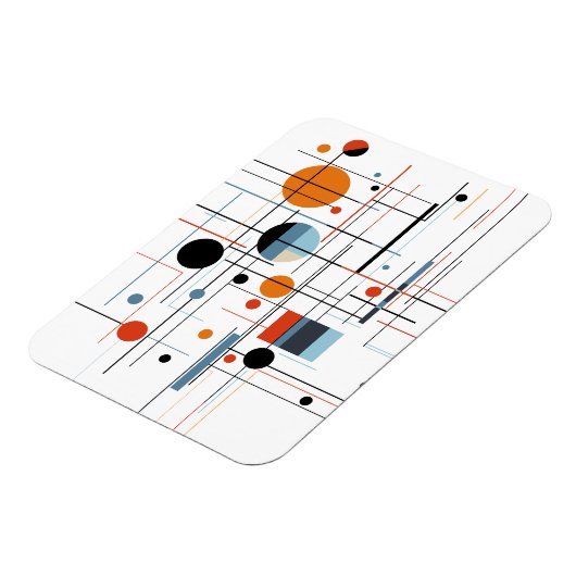 Abstract Geometric Modern Minimalist Lines マグネット (左側)