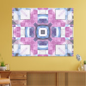 Abstract Geometric Mosaic Purple, Blue, and Gray キャンバスプリント (インサイチュ (リビング))