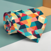 Abstract Geometric Multi-Color Custom Necktie ネクタイ