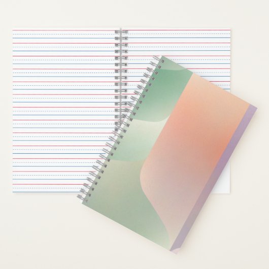 Abstract Geometric Notebook – Green Orange Purple ノートブック (内側)